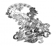adulte paon zentangle celine  dessin à colorier